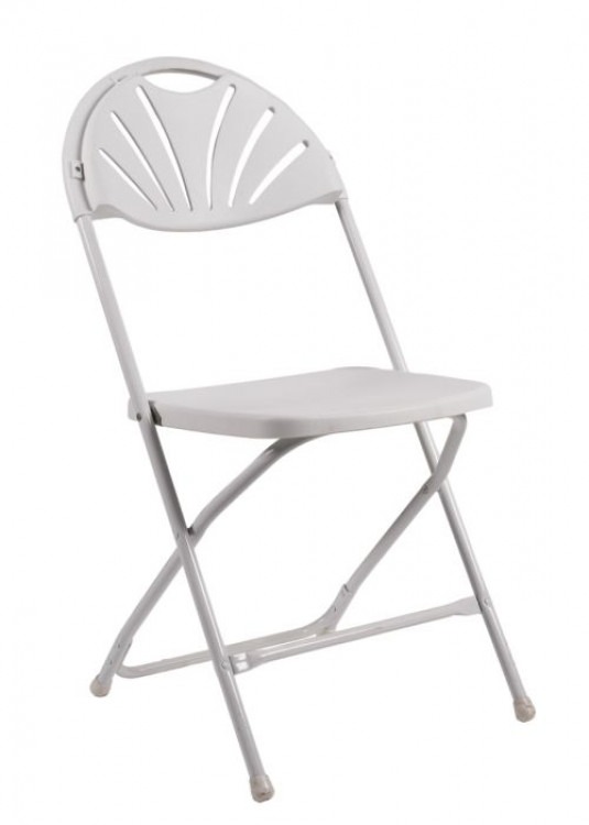 White Fan Back Plastic Chairs