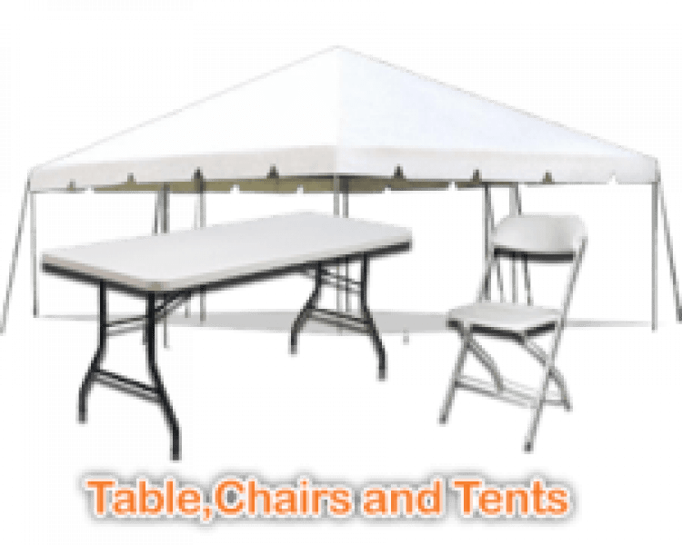 Table, Chairs and Tents